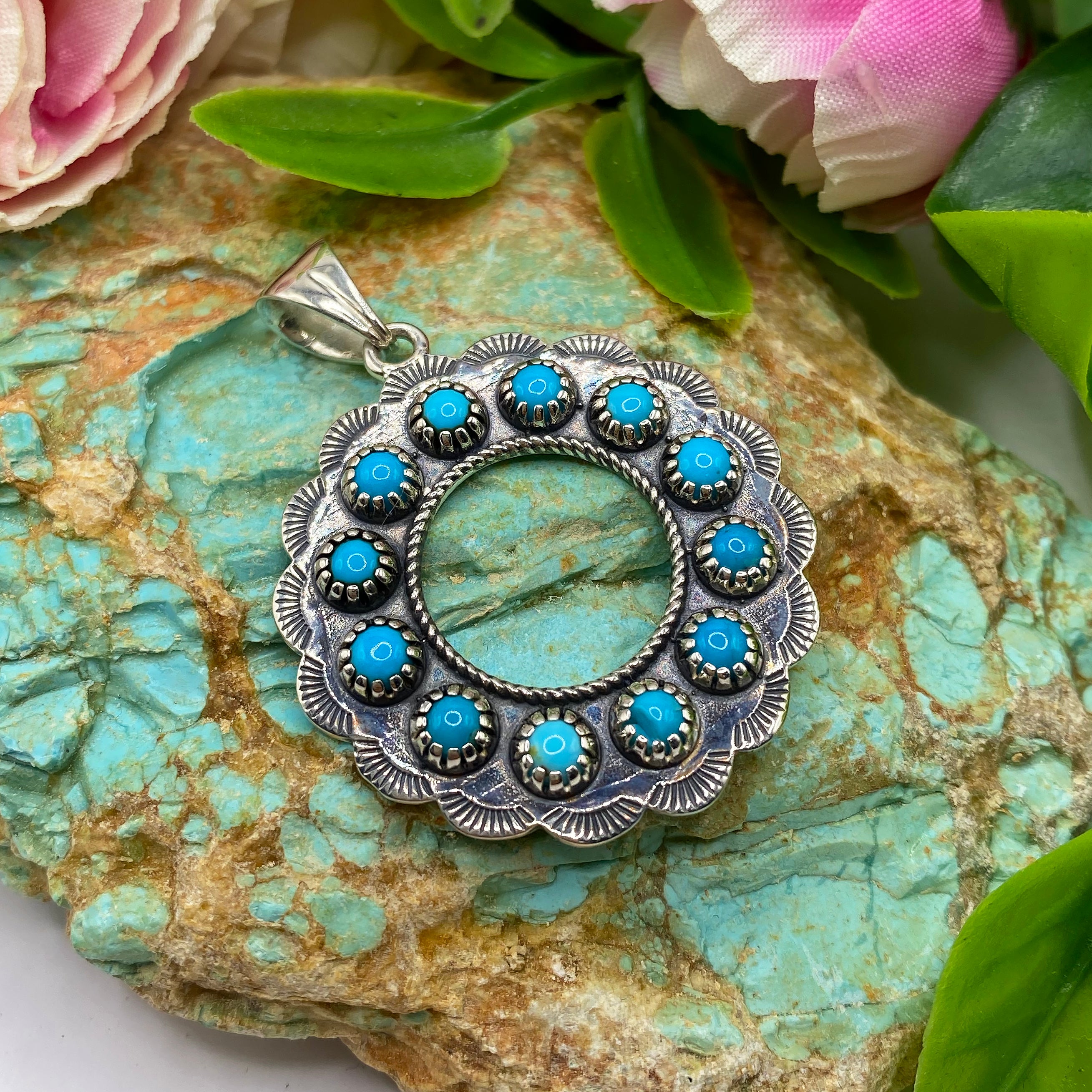 Blue Halo Circle Pendant