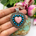 Queen’s Heart Conch & Turquoise Pendant