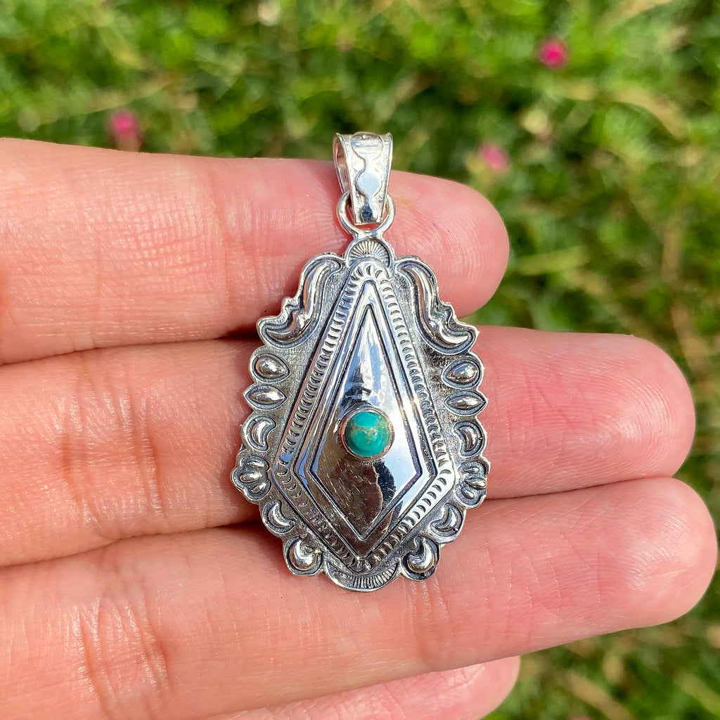 Silver Mesa Turquoise Pendant