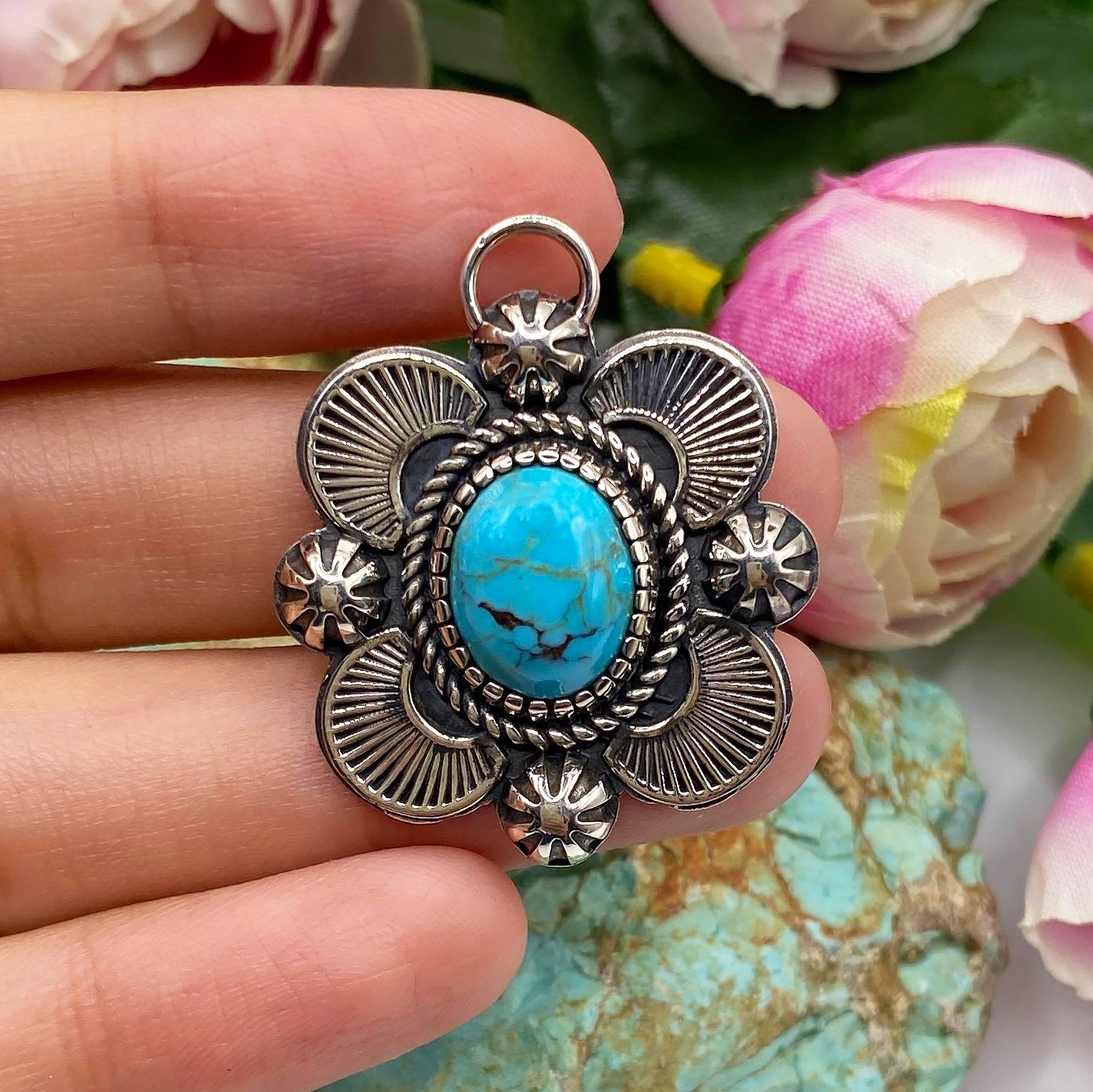 Sunburst Turquoise Pendant
