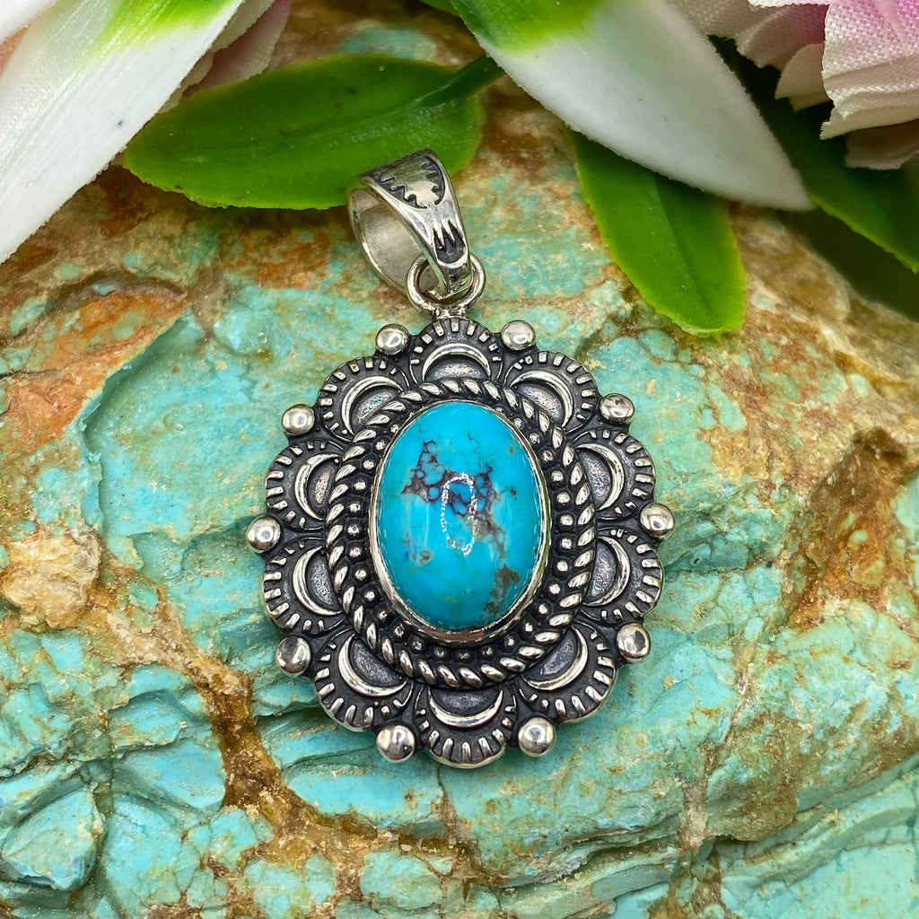 Rosette Turquoise Pendant