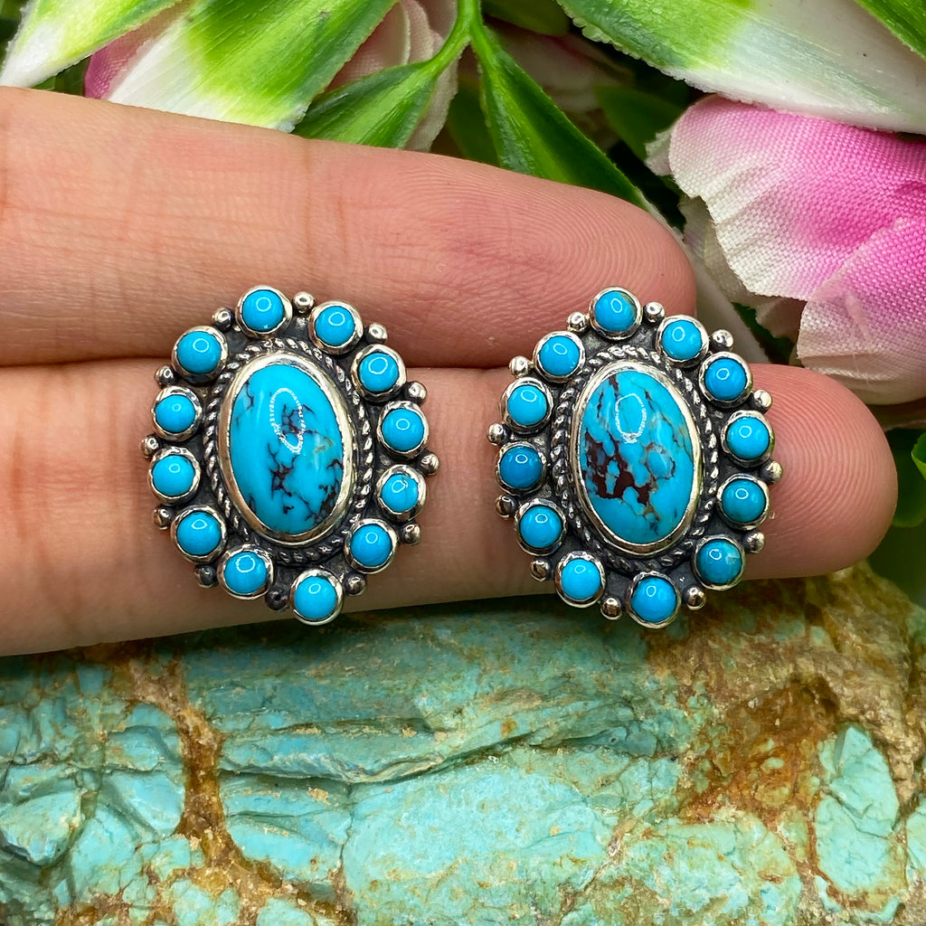 Blue Oasis Cluster Earrings