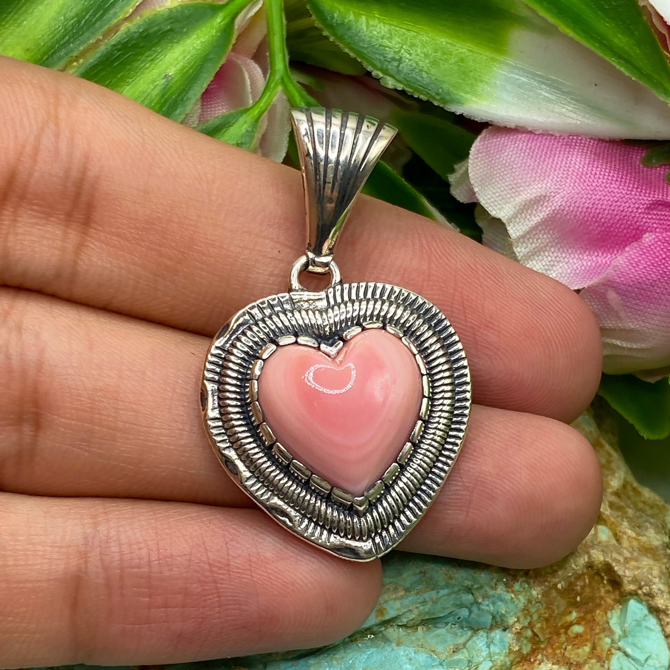 Blush Heart Conch Pendant