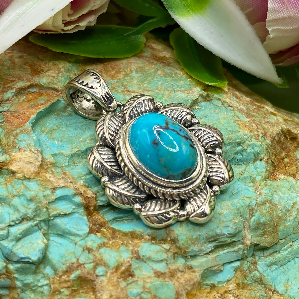 Desert Bloom Turquoise Pendant