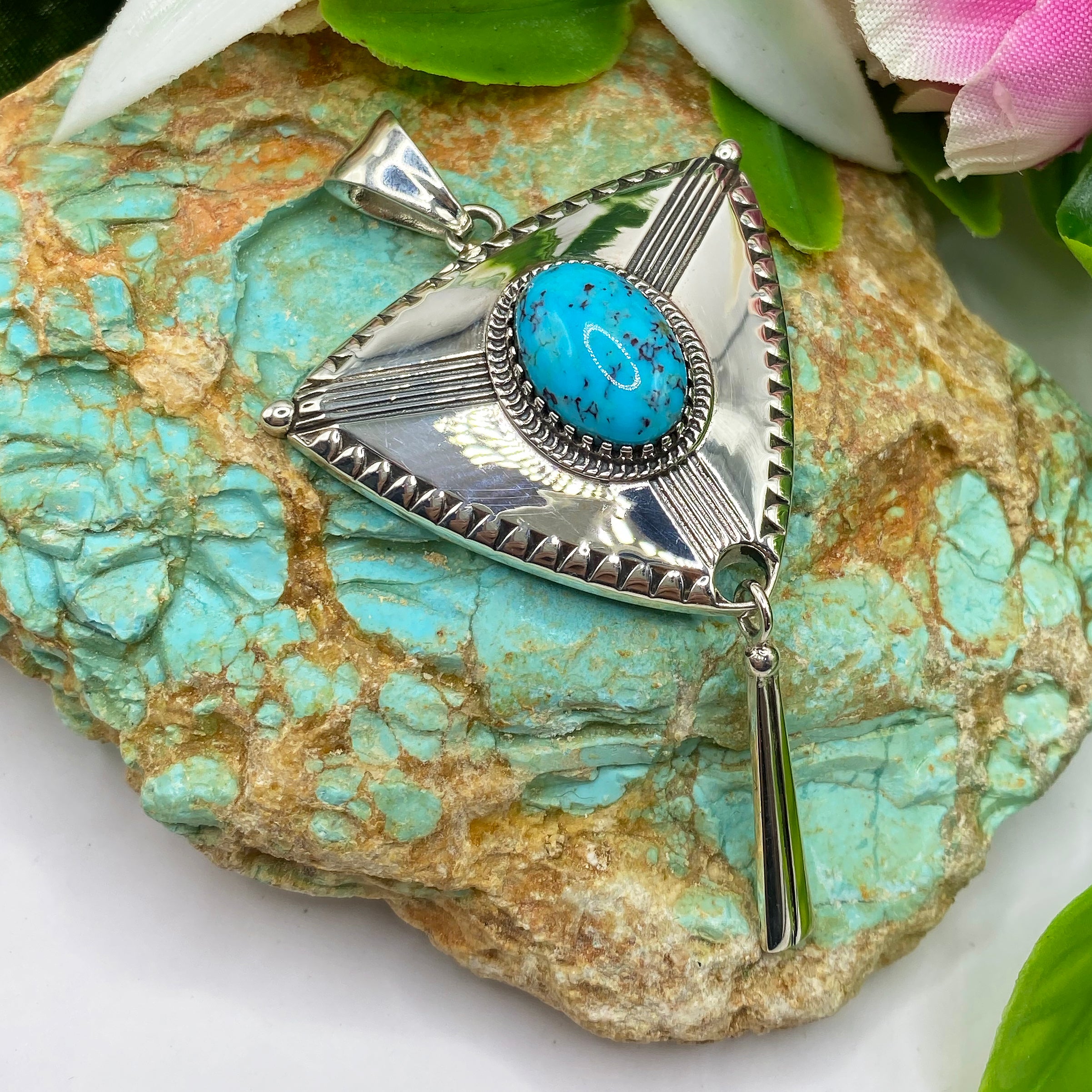 Desert Compass Turquoise Pendant