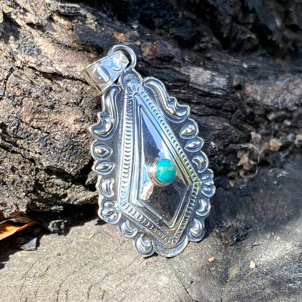 Silver Mesa Turquoise Pendant