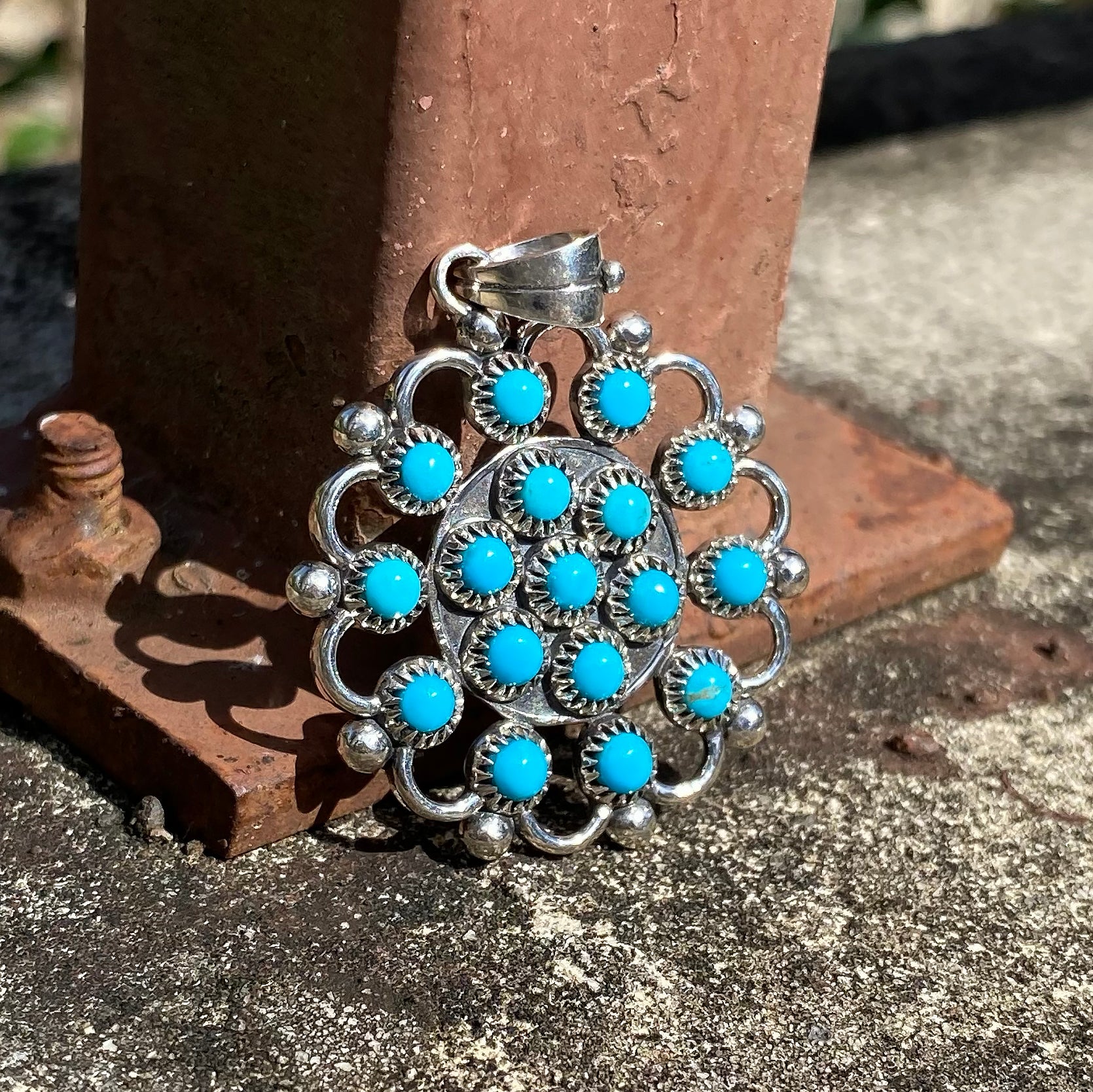 Sun Mesa Turquoise Cluster Pendant