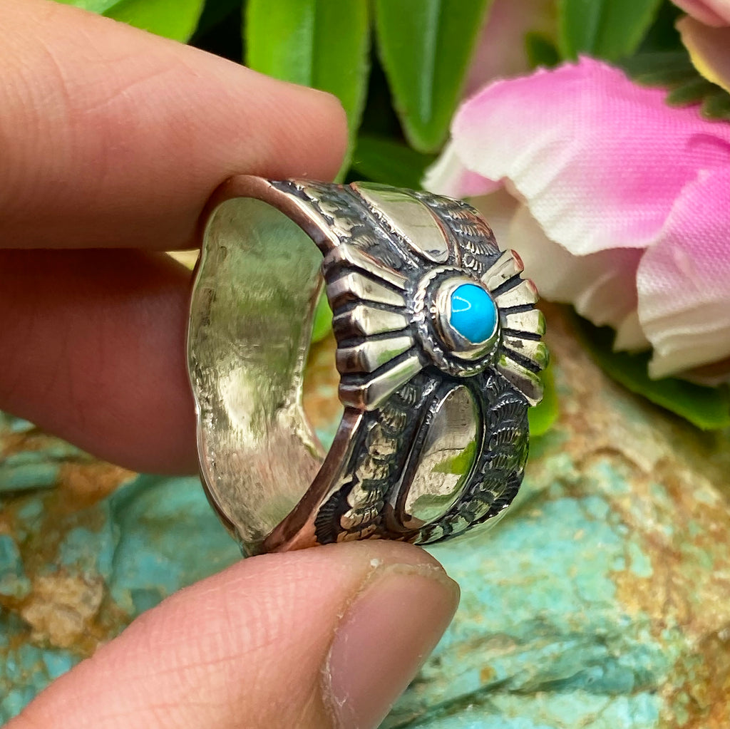 Thunder Bloom Turquoise Ring