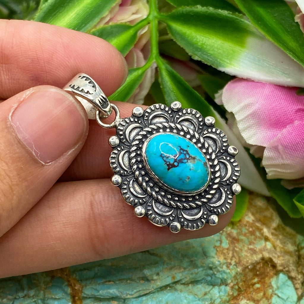 Rosette Turquoise Pendant