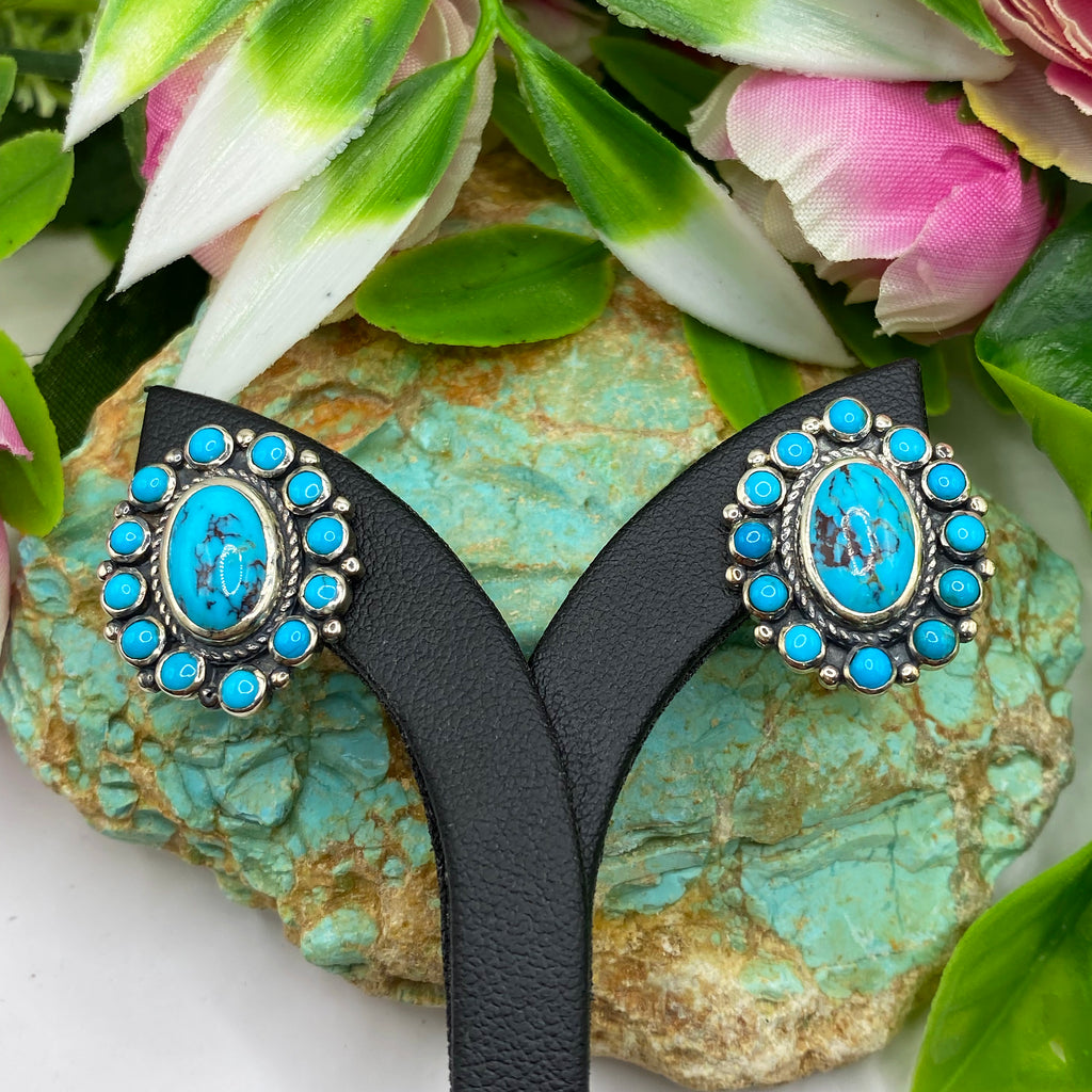 Blue Oasis Cluster Earrings
