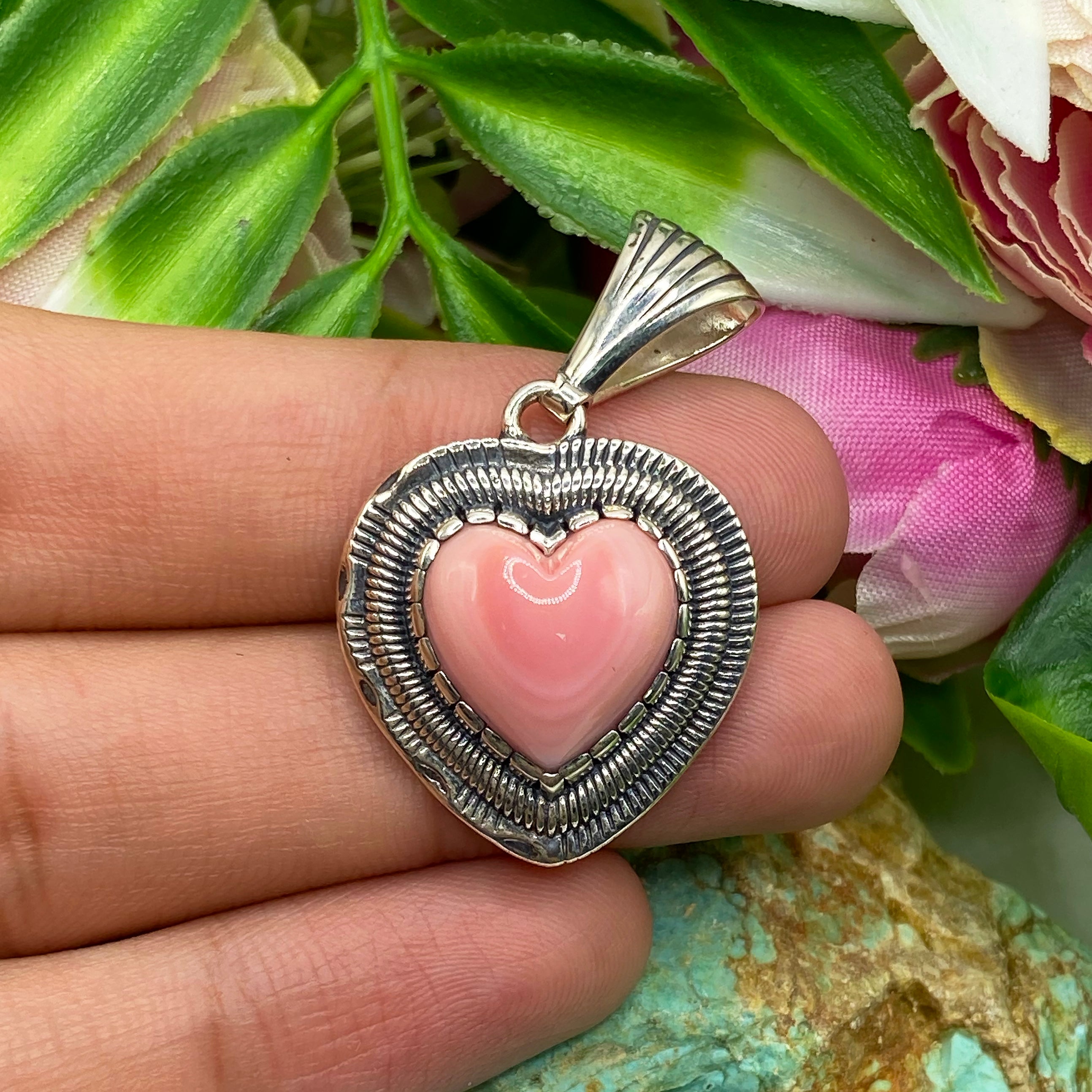 Blush Heart Conch Pendant