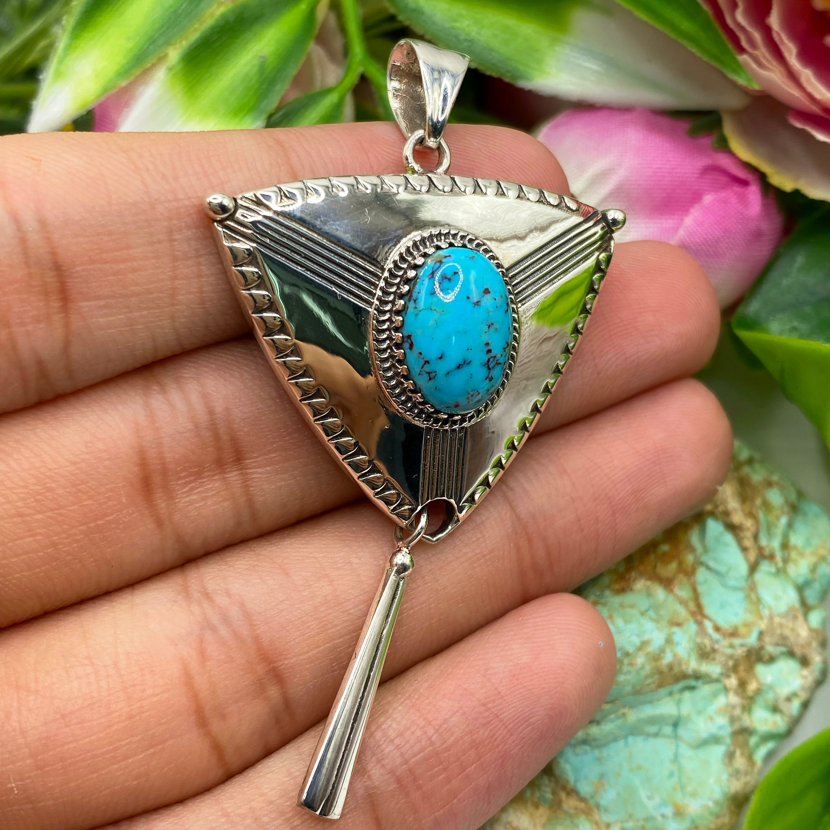 Desert Compass Turquoise Pendant