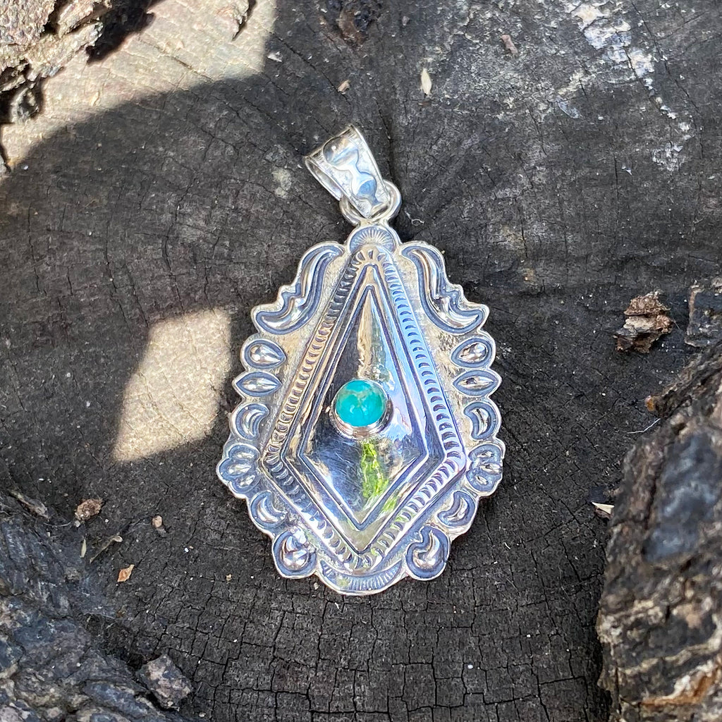 Silver Mesa Turquoise Pendant