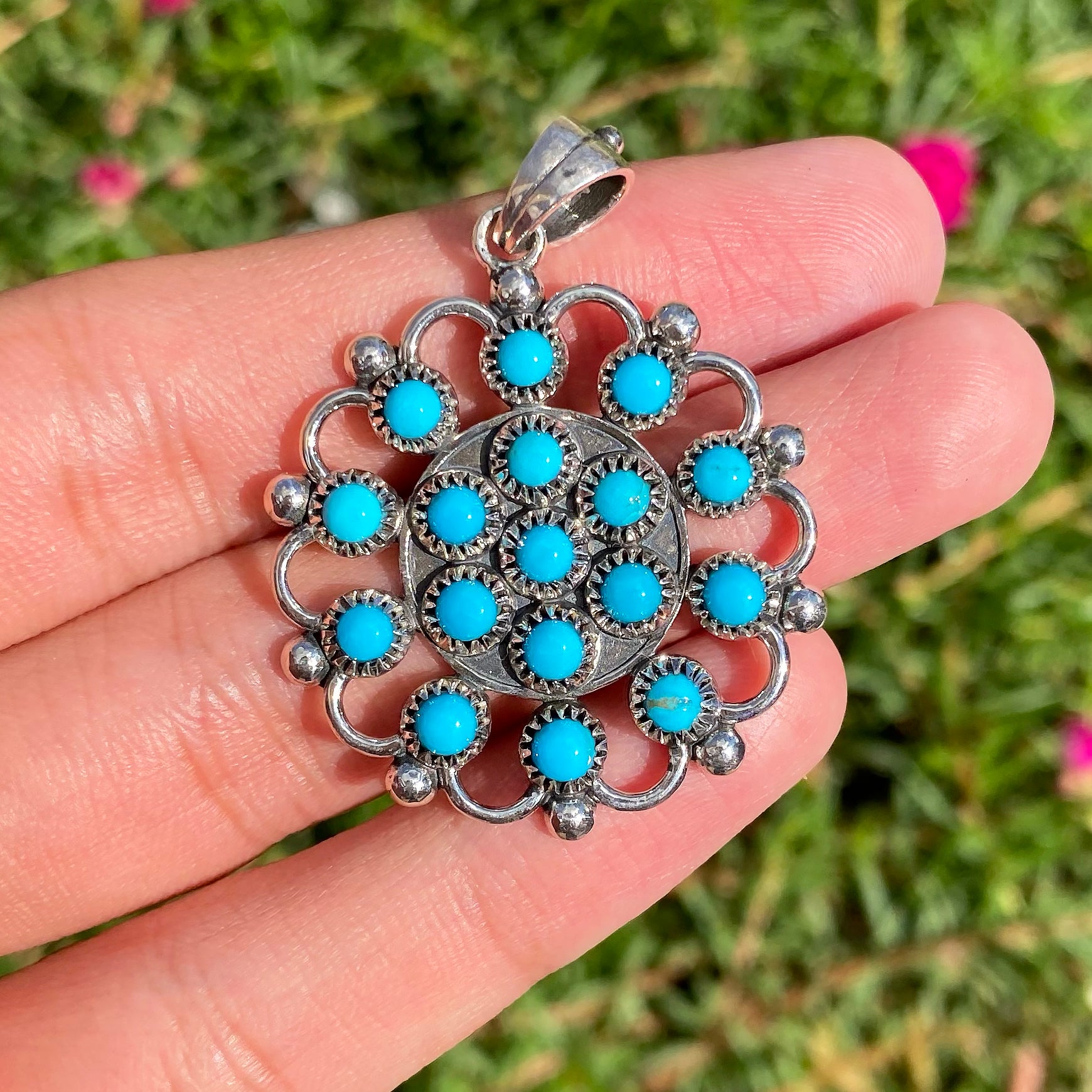 Sun Mesa Turquoise Cluster Pendant