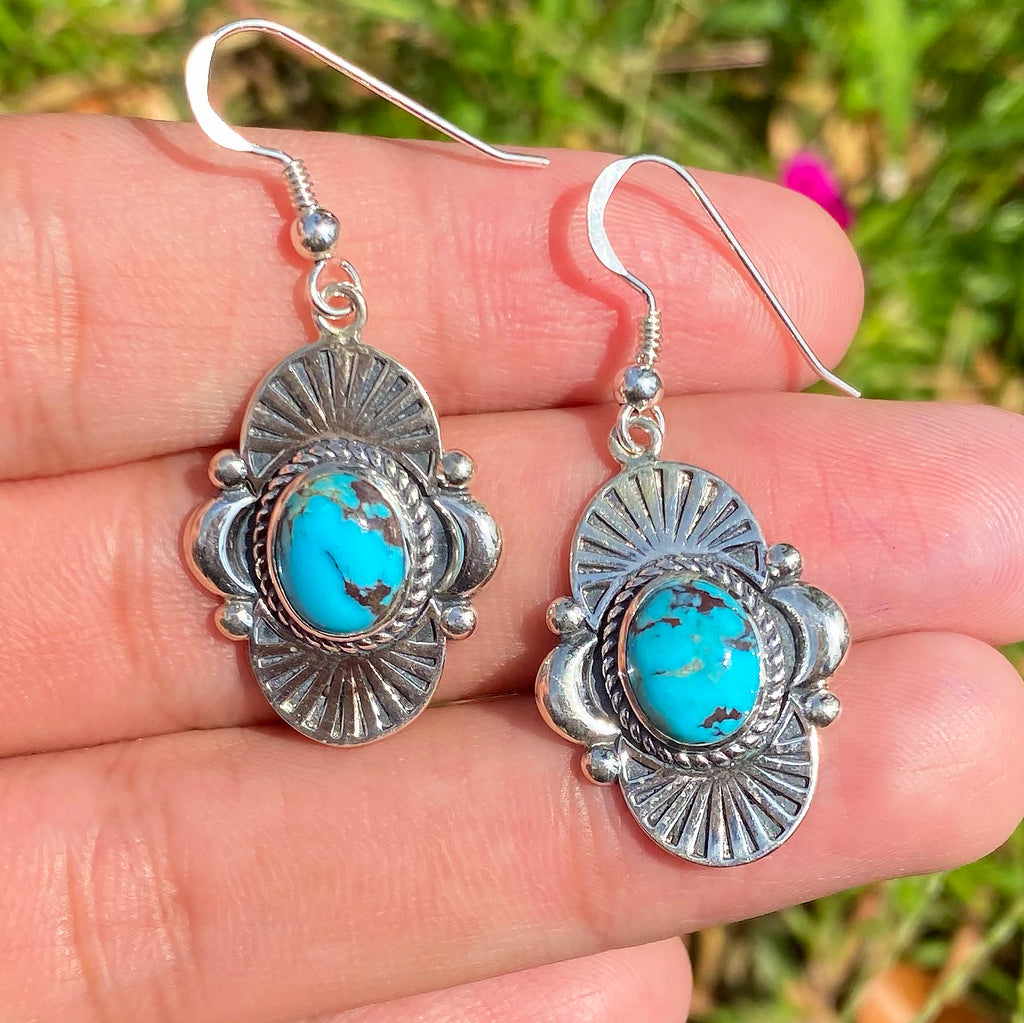Sunburst Bloom Turquoise Earrings