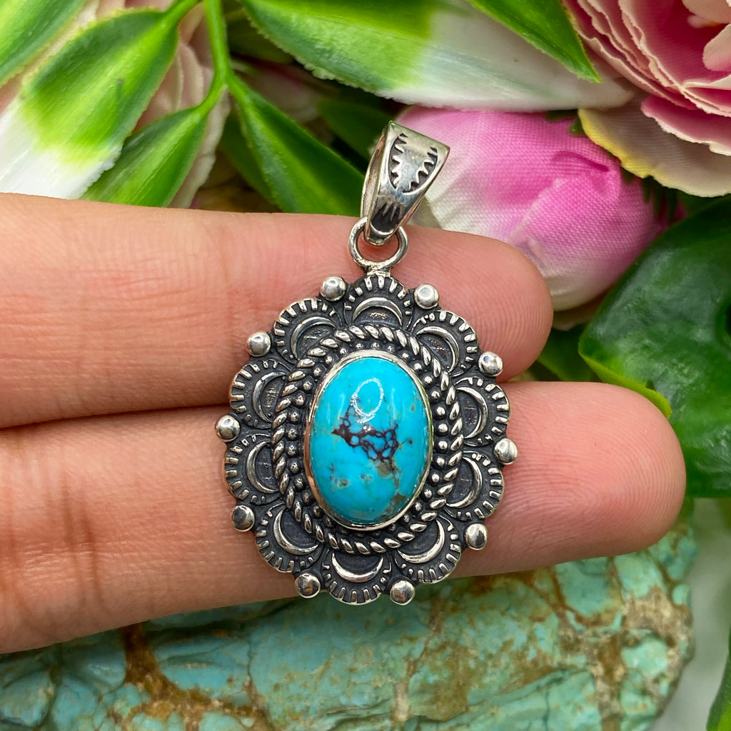 Rosette Turquoise Pendant