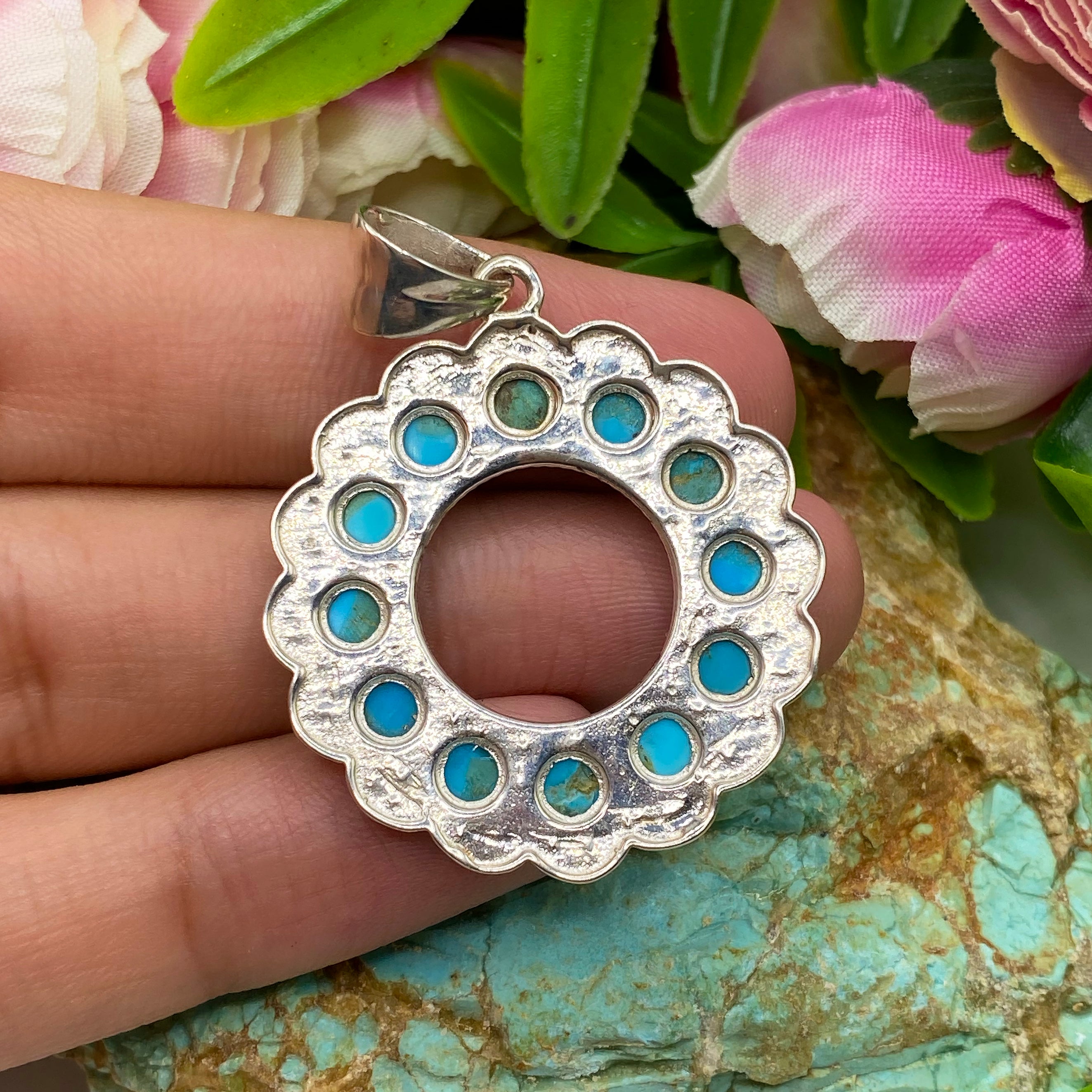 Blue Halo Circle Pendant