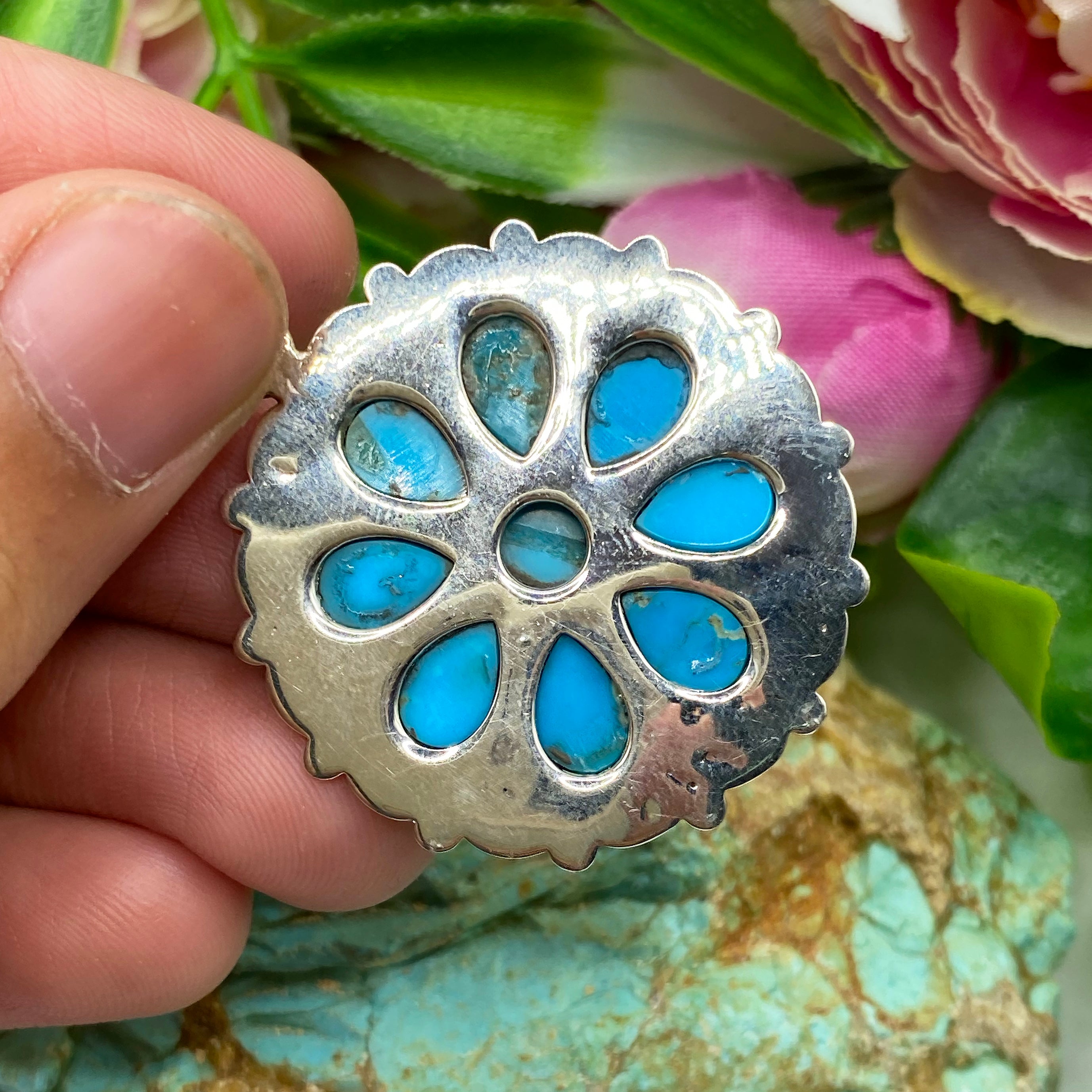 Blue Petal Cluster Pendant