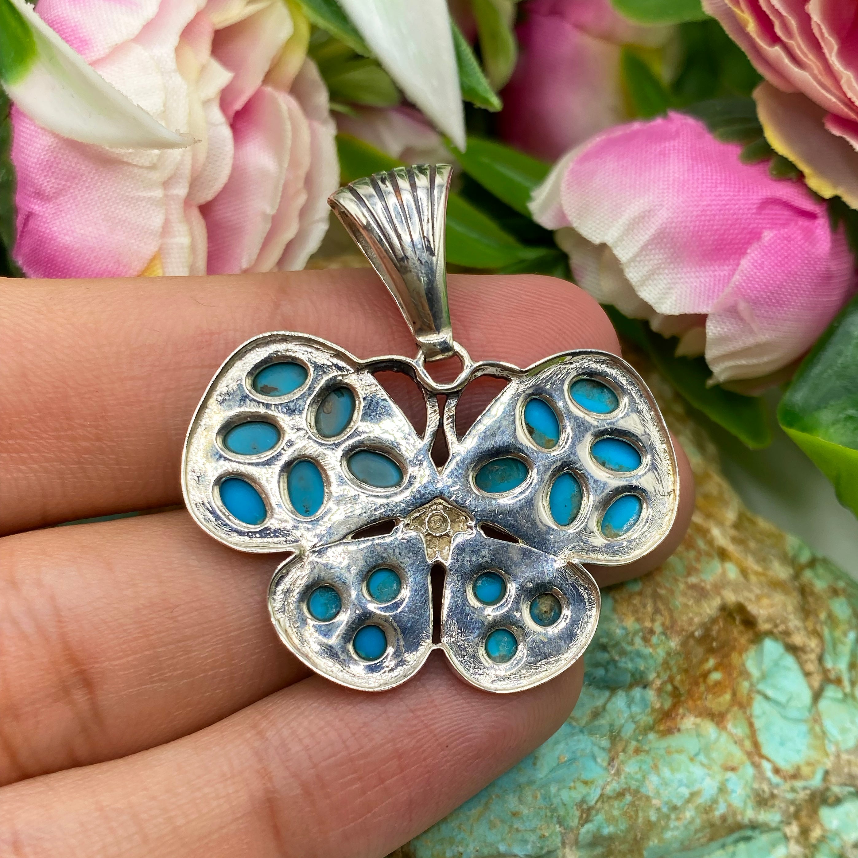 Butterfly Bloom Turquoise Pendant