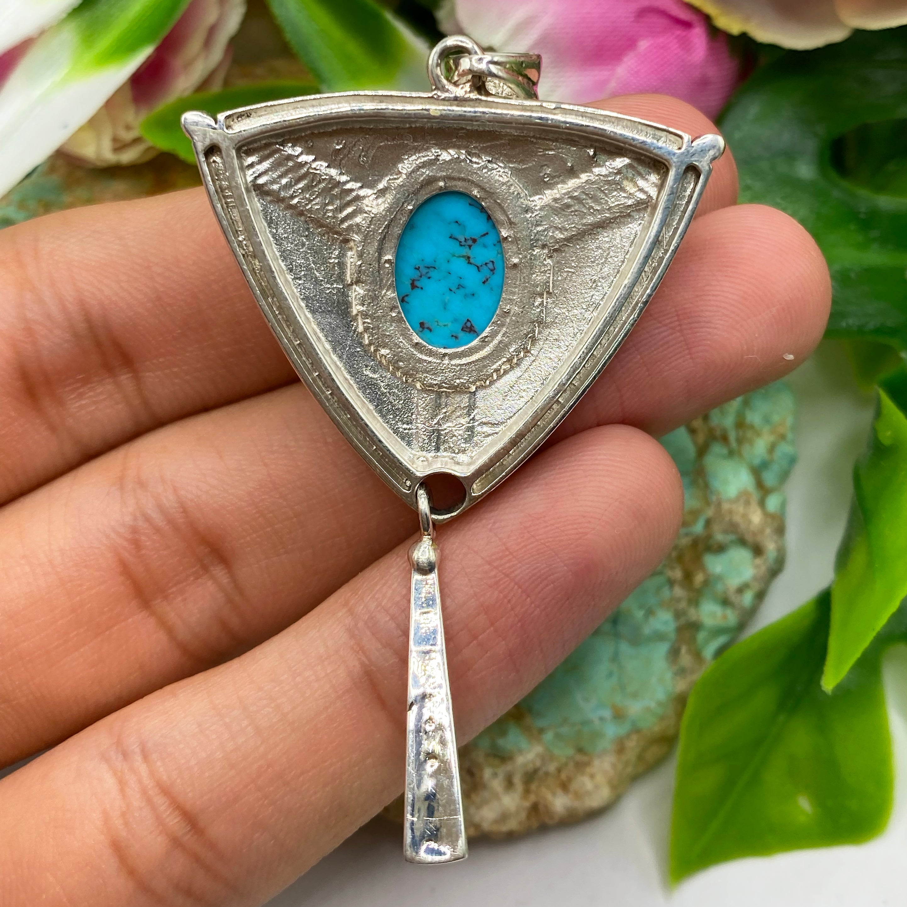 Desert Compass Turquoise Pendant