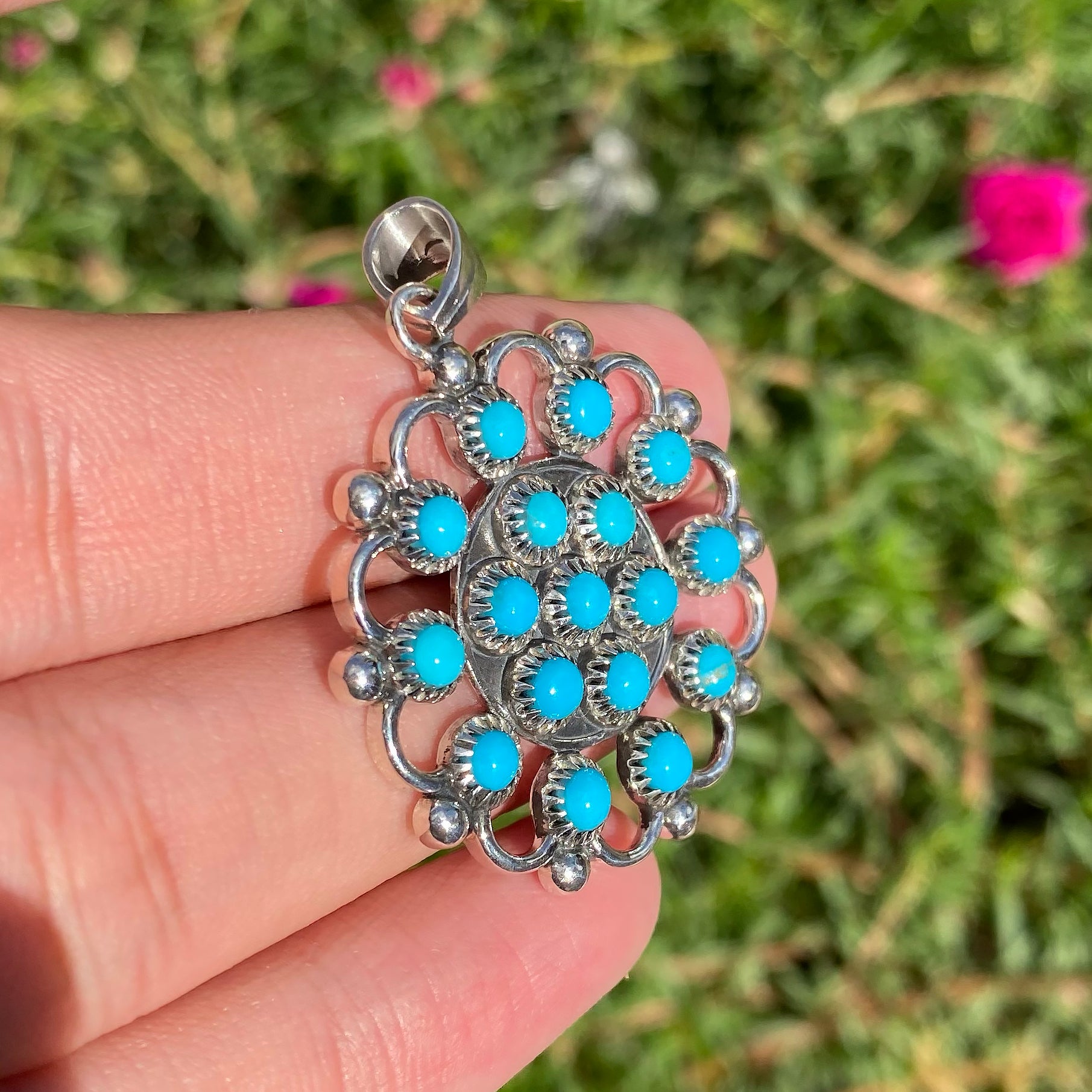 Sun Mesa Turquoise Cluster Pendant