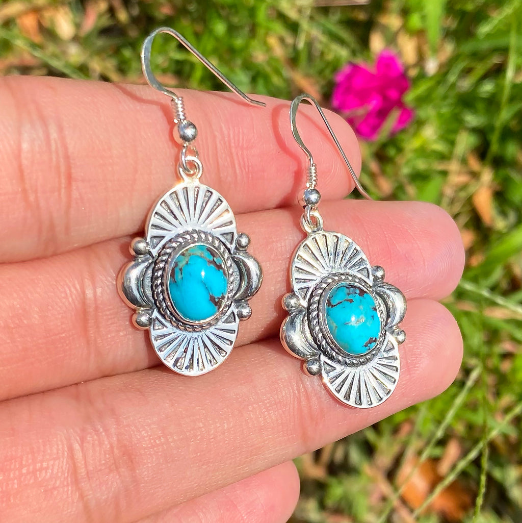 Sunburst Bloom Turquoise Earrings