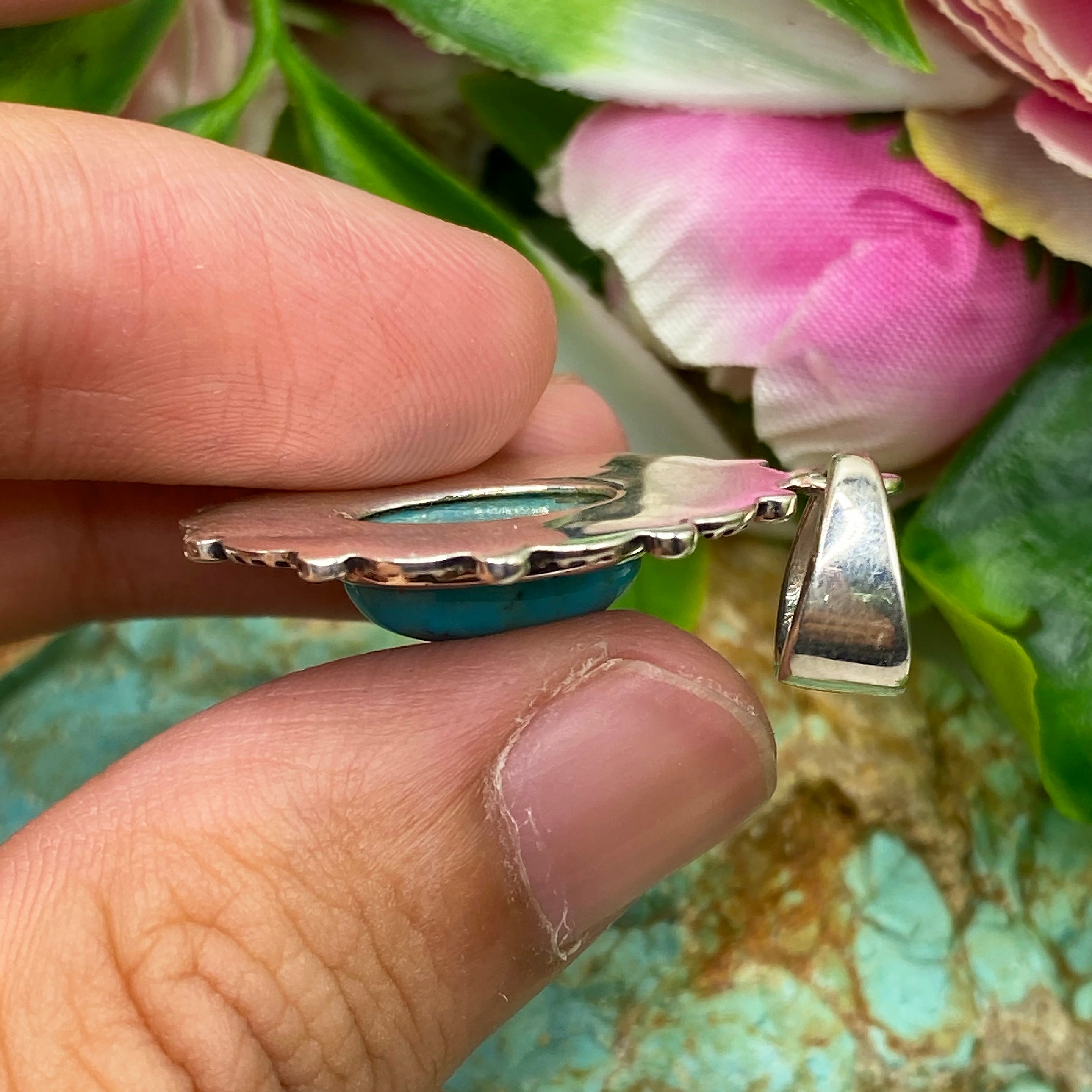 Rosette Turquoise Pendant