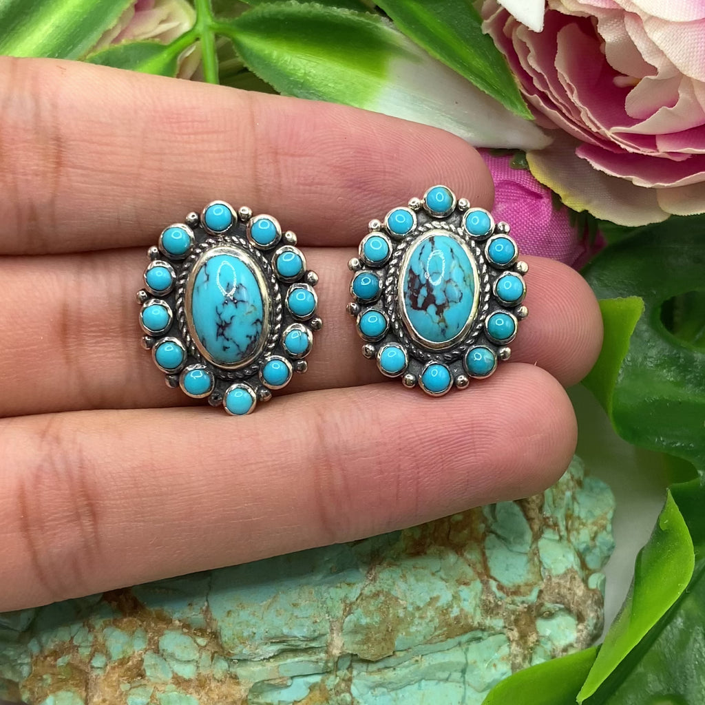 Blue Oasis Cluster Earrings