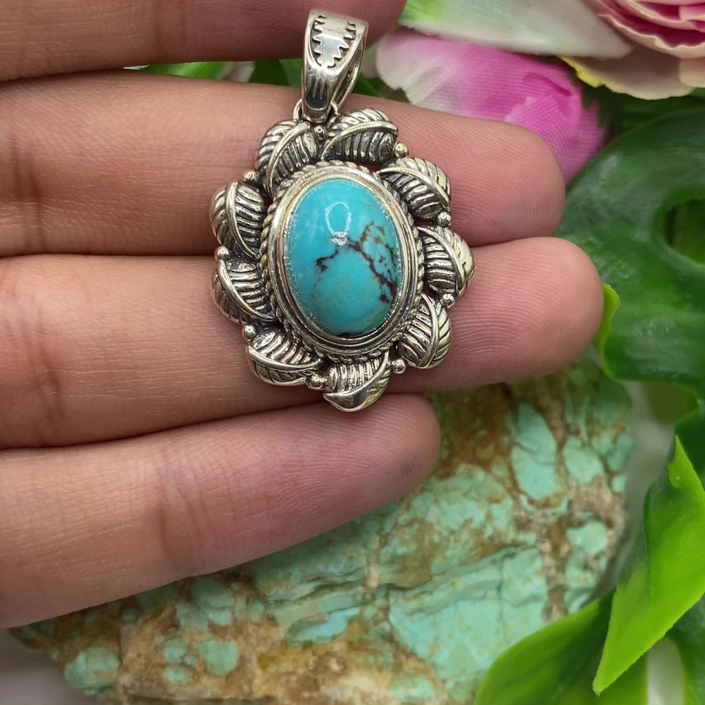 Desert Bloom Turquoise Pendant