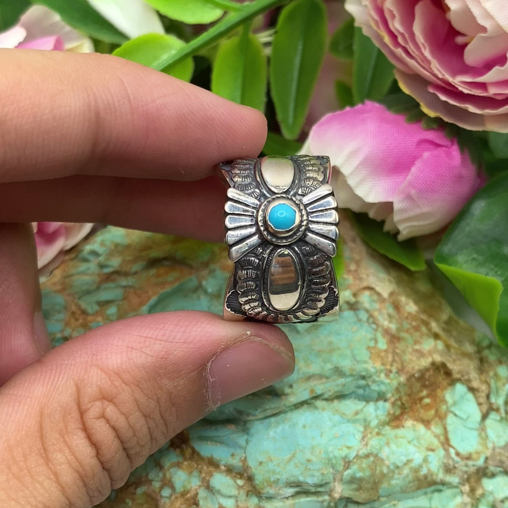 Thunder Bloom Turquoise Ring
