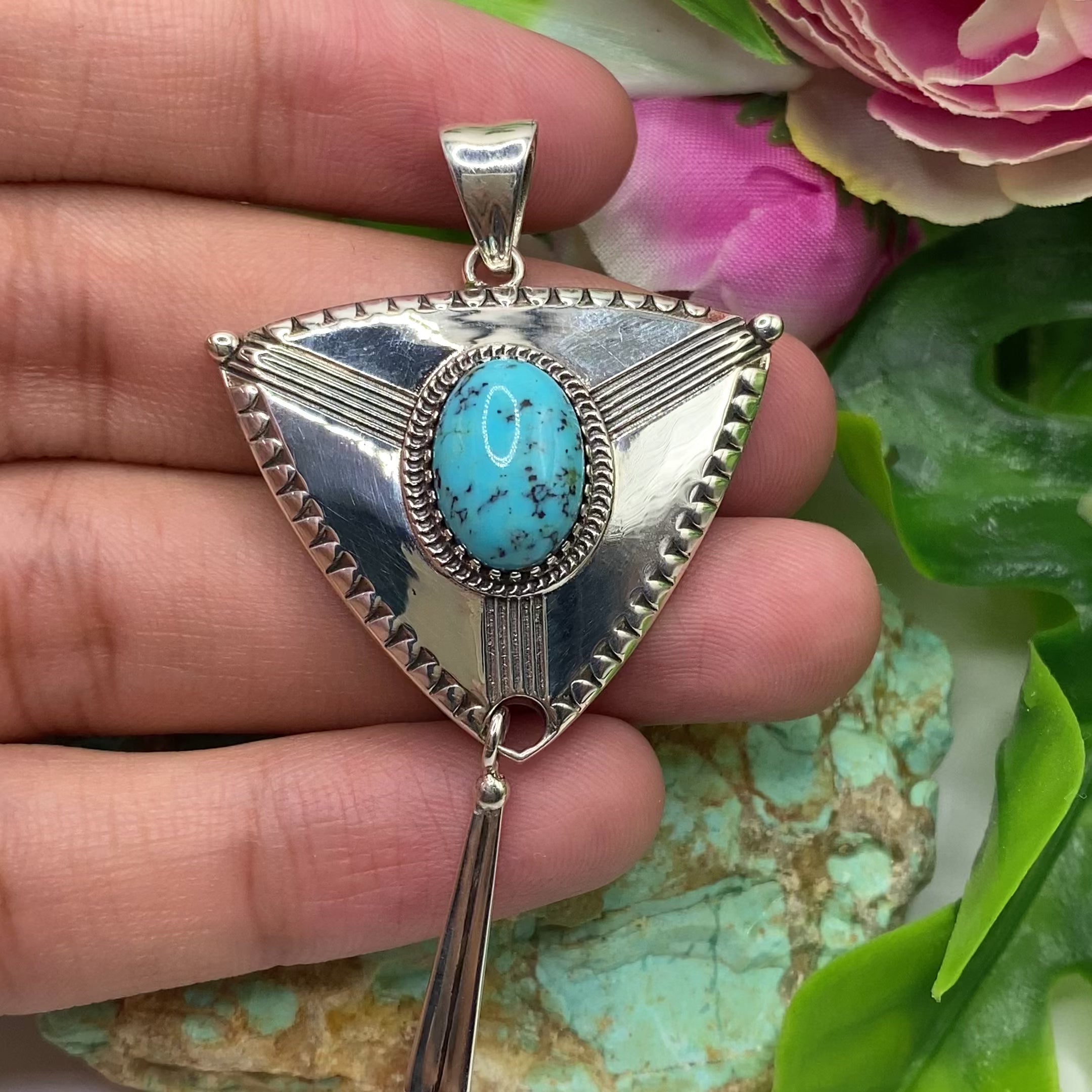 Desert Compass Turquoise Pendant