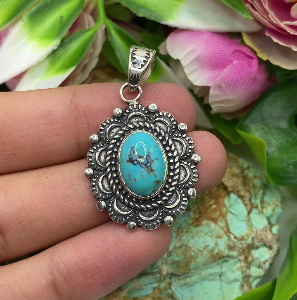 Rosette Turquoise Pendant