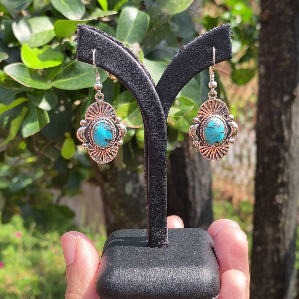 Sunburst Bloom Turquoise Earrings