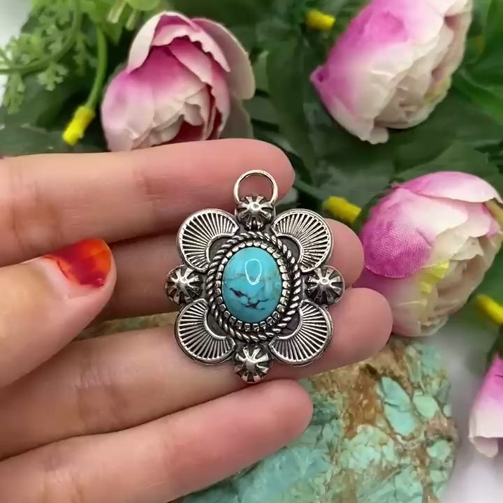 Sunburst Turquoise Pendant
