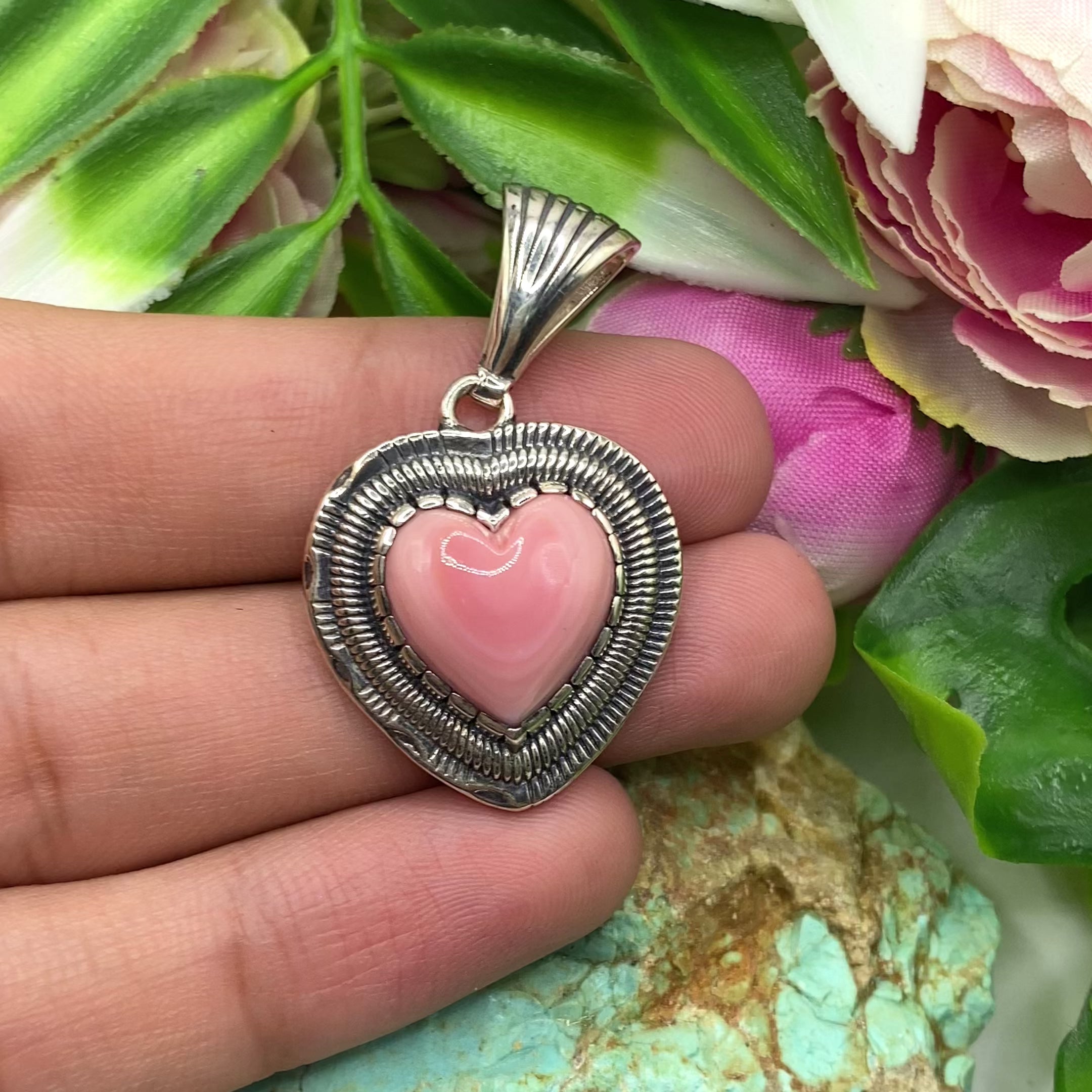 Blush Heart Conch Pendant