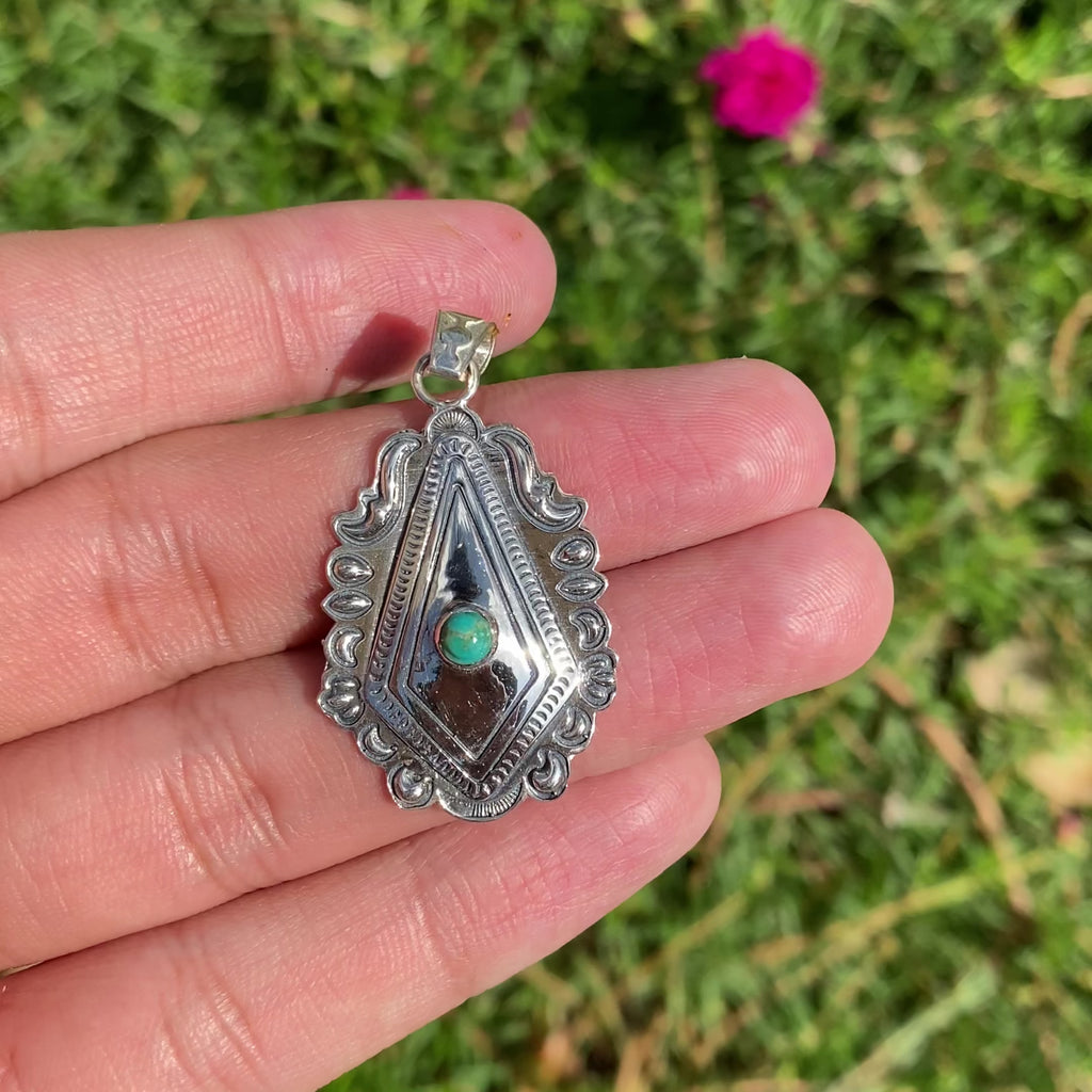 Silver Mesa Turquoise Pendant